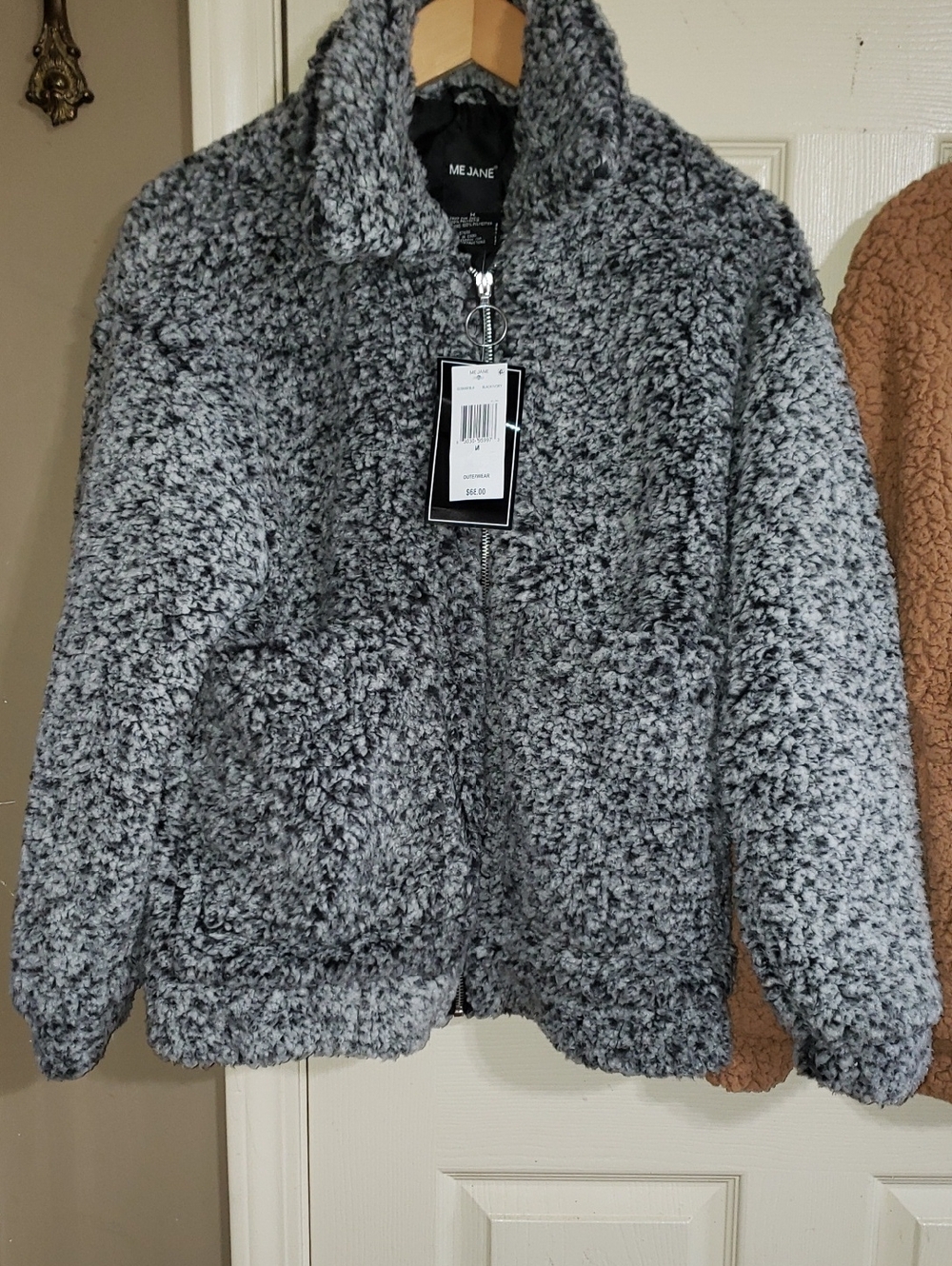 Me Jane Fleece Faux Fur Puffer Bomber Teddy Bear Sherpa Winter Jacket